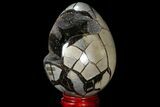 Septarian Dragon Egg Geode - Black Crystals #98865-2